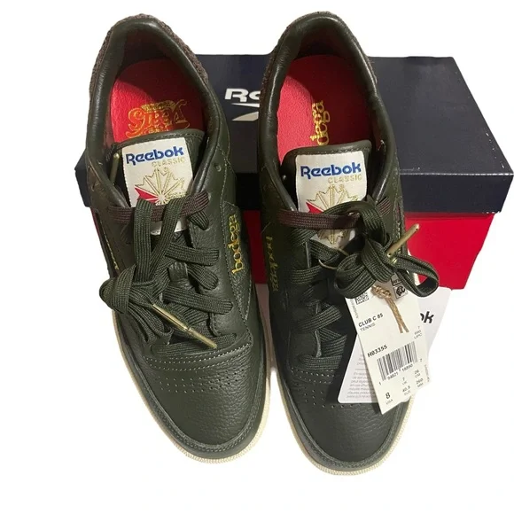Reebok x Bodega Club C 85 forest leather sneakerSize